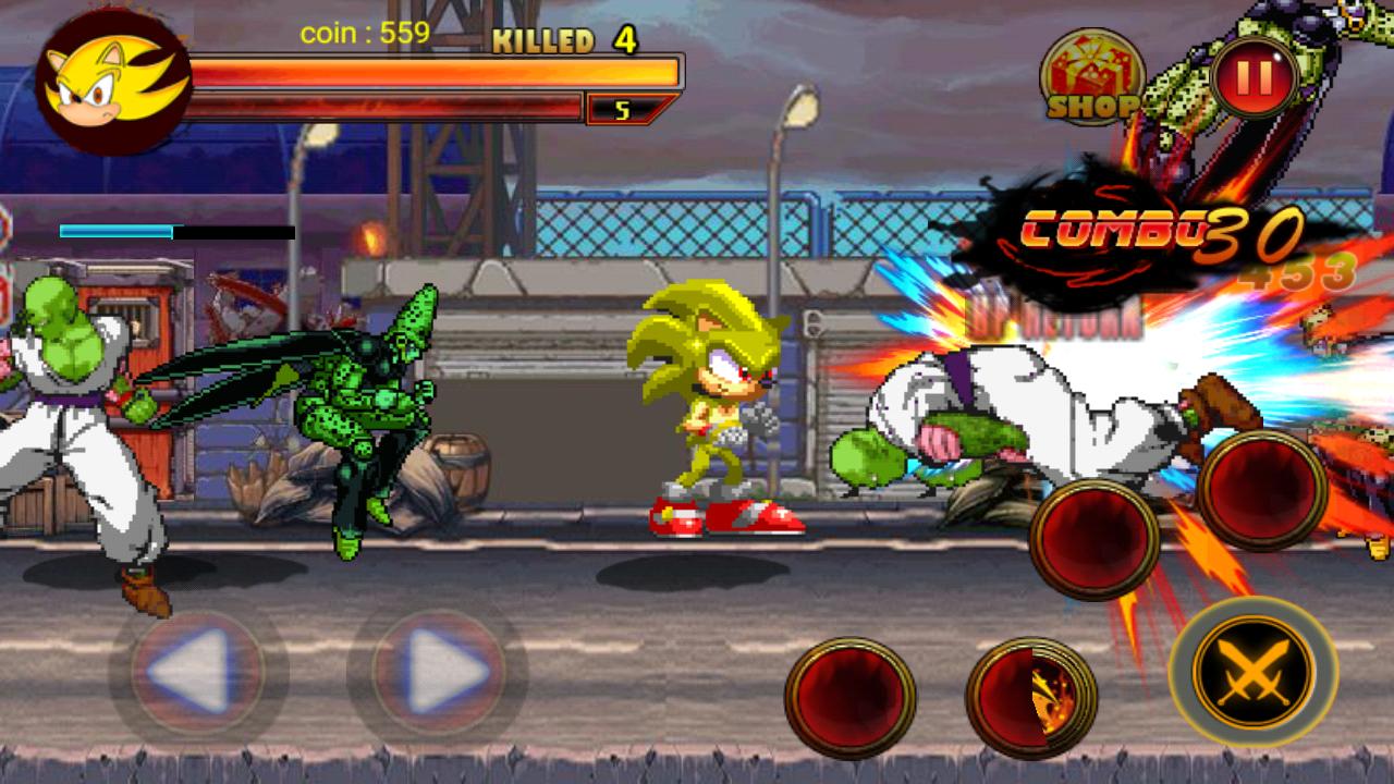 Batalla De Super Sonic Vs Saiyan Goku For Android Apk Download - luchando contra trunks y vegeta ssj blue roblox dragon ball z