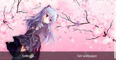 Anime Girl HD Live Wallpaper capture d'écran 2