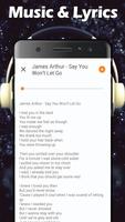 Say You Won't Let Go - James Arthur Songs & Lyrics ảnh chụp màn hình 2