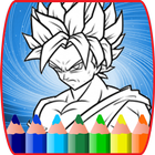 coloring book for super saiyan coloring page آئیکن
