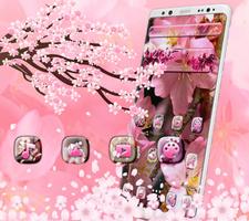 Pink Flower Sakura Launcher Affiche