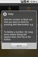 SMS and Call Blocker capture d'écran 3