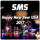 sms happy new year usa icône