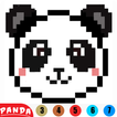 ”PixartPanda | Color by pixel Number book Panda art