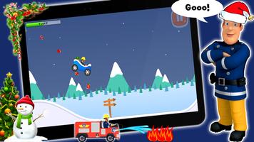 Super Sam Santa Fireman : Snowy Road Game capture d'écran 1