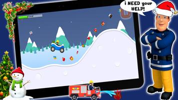 Super Sam Santa Fireman : Snowy Road Game capture d'écran 2
