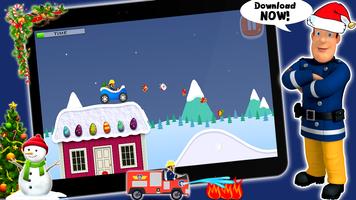 Super Sam Santa Fireman : Snowy Road Game capture d'écran 3