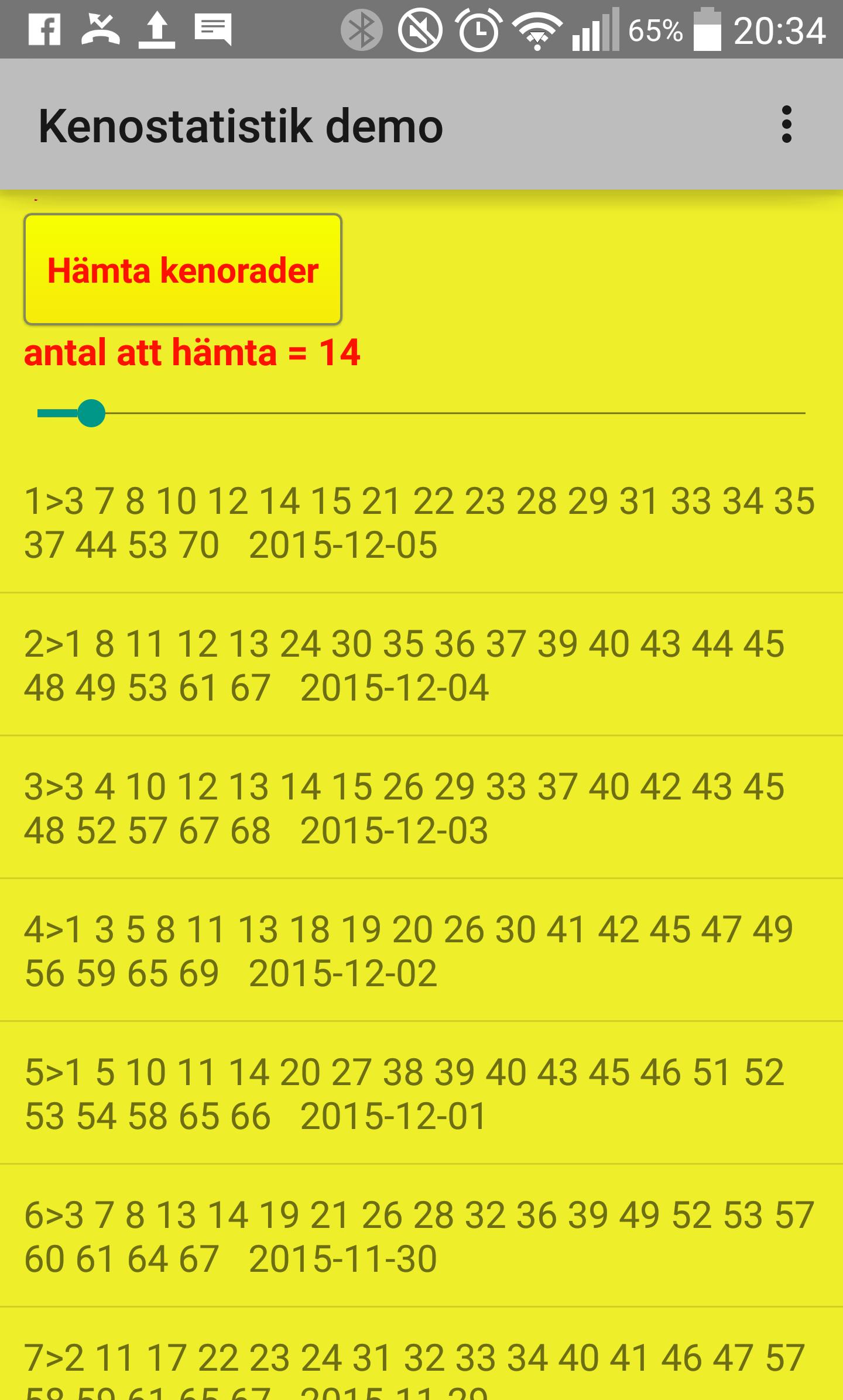 Keno Statistik Keno Statistik