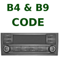 Radio Code for B4 B9