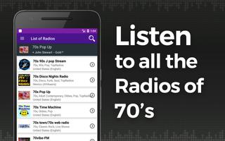 70S الموسيقى راديو الملصق