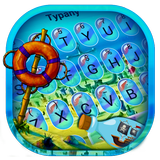Tema del teclado de la ciudad del lecho marino icono
