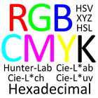 Color rgb hex cmyk hsv xyz icono