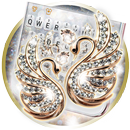 Shining Swan Theme&Emoji Keyboard APK