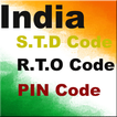 India STD,RTO and PIN Code