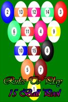 Rules to play 15 Ball Pool poster