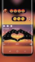 Love Heart Keyboard Hand Silhouette Theme Affiche