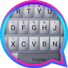 Silver Metal Theme&Emoji Keyboard ikon