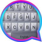 Silver Metal Theme&Emoji Keyboard icône