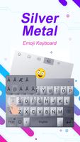 Silver Metal Theme&Emoji Keyboard syot layar 1