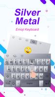 Silver Metal Theme&Emoji Keyboard syot layar 2