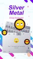 Silver Metal Theme&Emoji Keyboard syot layar 3