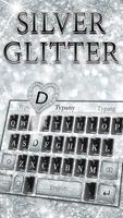 Silver Glitter Keyboard Affiche