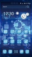 Tech Blue Gear Wallpaper poster