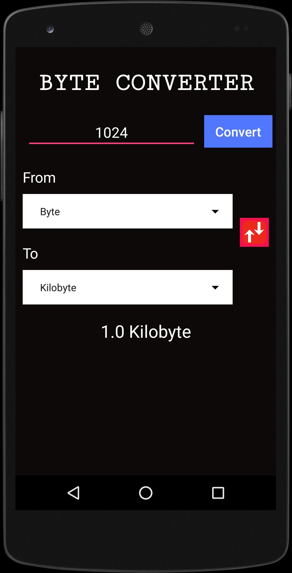 Byte Converter - KB to MB MB to GB or GB to KB pour Android - Téléchargez  l'APK