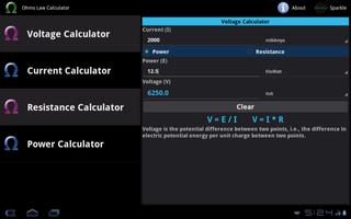 Ohms Law Calculator Tablet poster