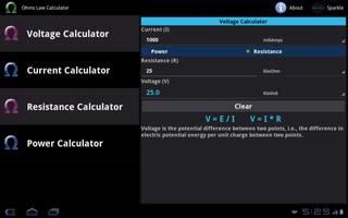 Ohms Law Calculator Tablet screenshot 1