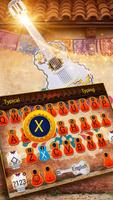 Skull Guitar Theme&Emoji Keyboard poster