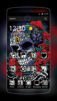 Skull deceitful flowers poster