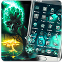 Grünes Feuer-Schädel-Thema APK