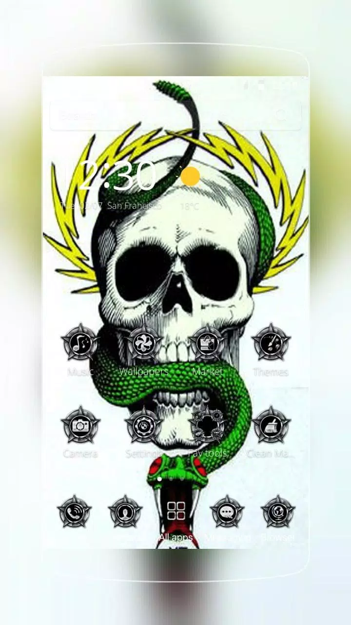 skull and snake wallpaper