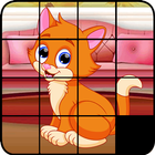 Schiebe-Puzzle-Katzen Zeichen