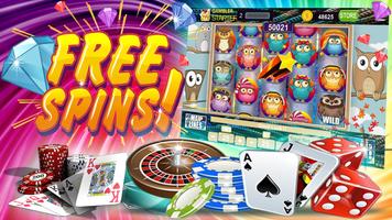 FREE: Crazy Owl Slot Vegas Slots Machines Poster