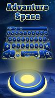 blue spacecraft keyboard ufo stars alien trek পোস্টার