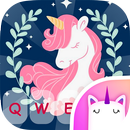 Sparkle Star Pembe Unicorn Kız Klavye Teması APK
