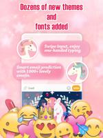 Sparkle Star Pembe Unicorn Kız Klavye Teması Ekran Görüntüsü 1