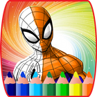 Coloring Book Pages for kids Spider Superhero 圖標