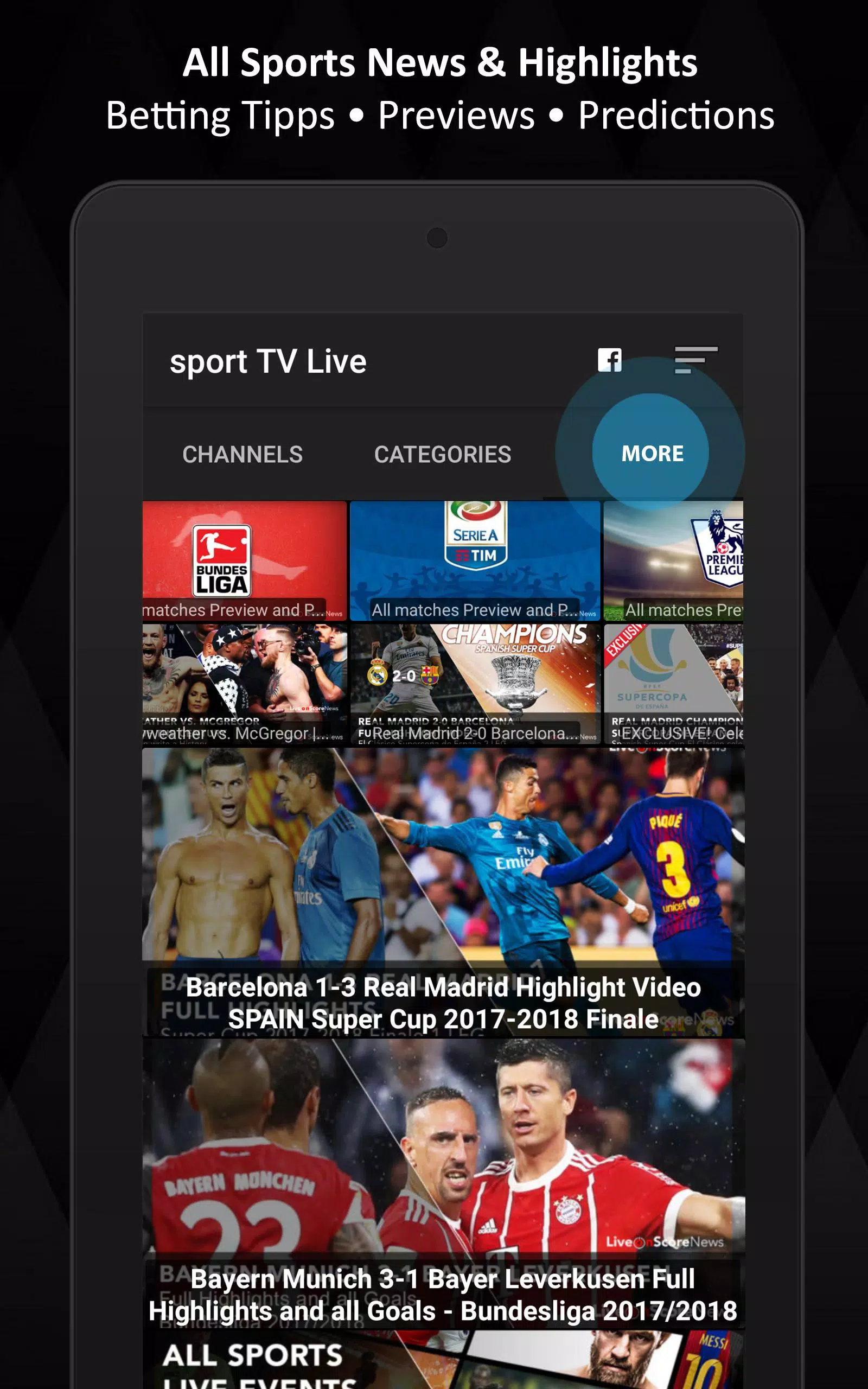 sport TV Live APK pour Android