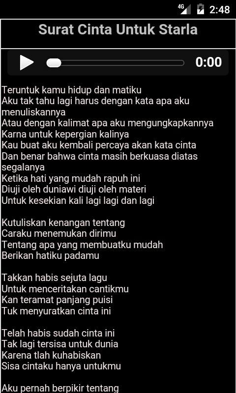 Lirik Surat Cinta Untuk Starla For Android Apk Download