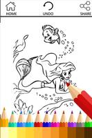 Coloring Book Mermaid Princess Affiche