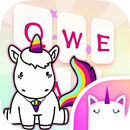 Kızlar için Yıldız Gökkuşağı Unicorn Klavye Teması APK
