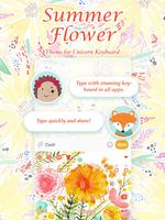 Summer Flower Keyboard Theme for Girls poster