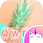 Summer Fruit Pineapple Keyboard Theme for Girls آئیکن