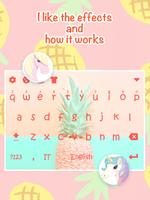Tema de teclado de abacaxi de verão para meninas imagem de tela 2