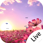 Sunset And Flower Field Live Wallpaper icône