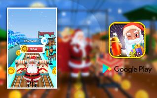 Super subway santa surfer christmas gift collector Affiche