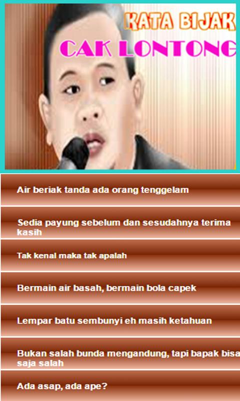Kata Bijak Cak Lontong Terbaru